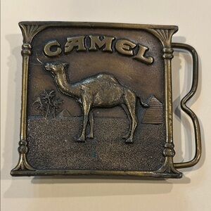 Vintage Camel Brass Belt Buckle 1981